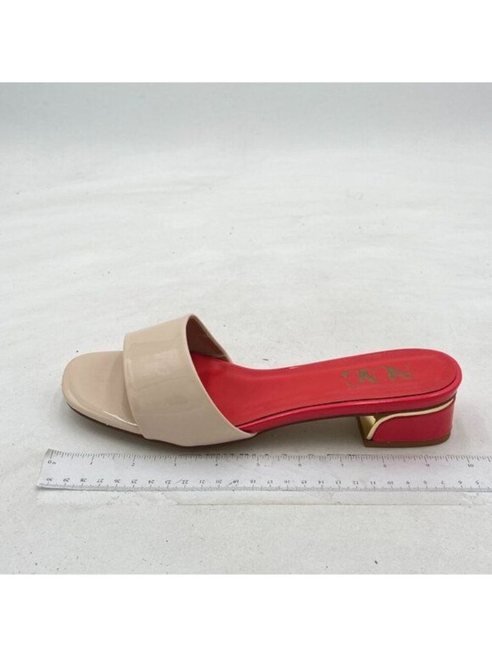 Beige Summer Mule Clogs Sandals Slip On Chunky Heel Slippers Open Toe Shoes